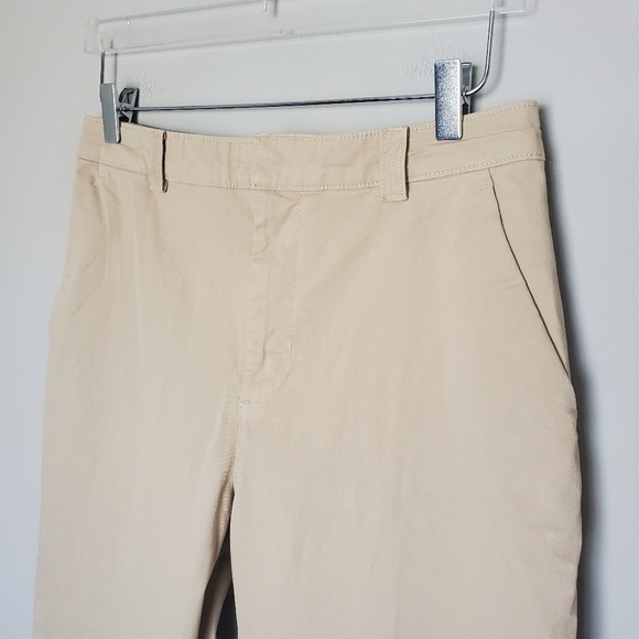 Gap Straight Up Khakis Tan Straight Tapered Leg High Rise Stretch Cropped Size 6 - Picture 5 of 11